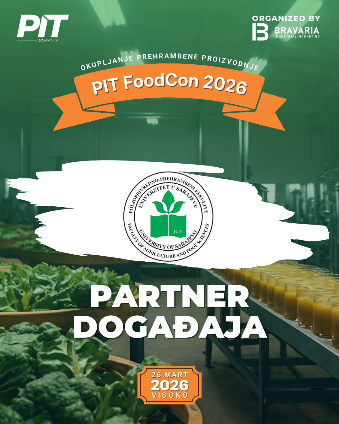Poljoprivredno-prehrambeni fakultet UNSA partner PIT FoodCon 2026 konferencije